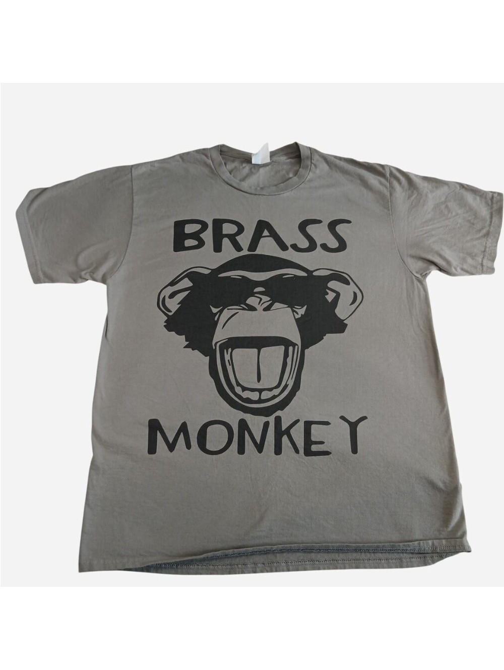 Funny Brass Monkey Graphic T Shirt Grey Port & Company Fan Favorite Size M